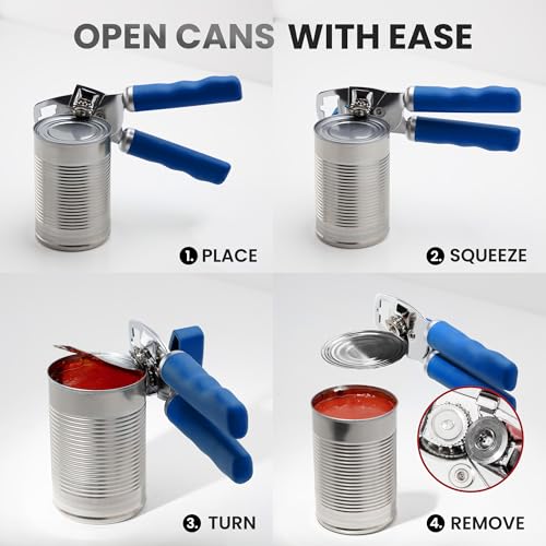 Heavy Duty Stainless Steel Can Opener Manual with Bottle Opener