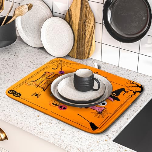 Holiday Decoration Dish Drying Mats for Kitchen Counter Funny Home Style Coffee Mat