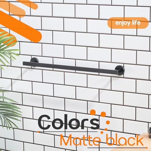 20 Inch Bathroom Towel Bars Bath Towel Racks Kitchen Towel Holder Towel Shelf Wall Mounted SUS304 Stainless Steel Matte Black AN4001MB