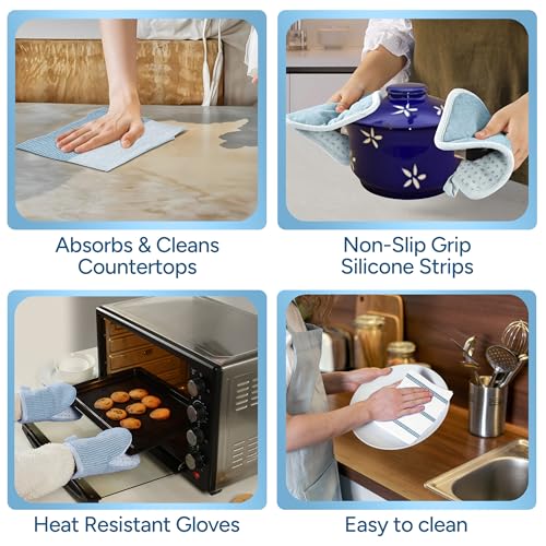 Silicone Oven Mitts Set (8 Count)