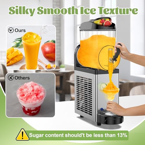 12L Commercial Slushie Machine Frozen Drink Maker Stainless Steel Slushy