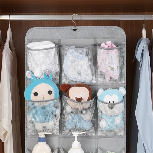 Hanging Shoe Organizer For Closet Rod with 30 Large Pockets Dual Sided 360 Rotating Hanger Space Saving Storage Bag Rack Shelves for Bedroom Laundry Room