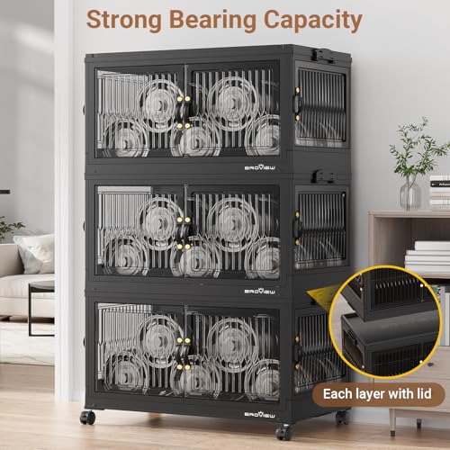 120Gal Stackable Storage Bins with Lids Foldable Boxes (4 Count)