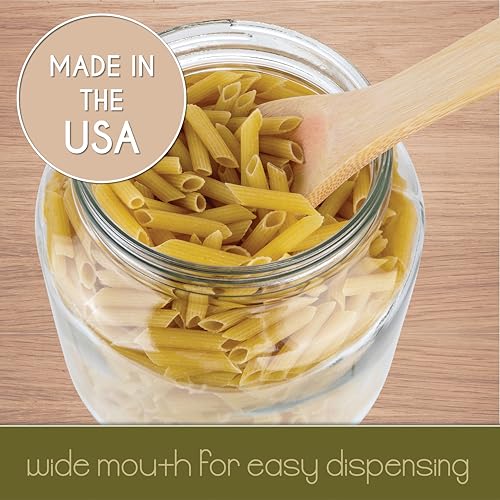 4 Pack 64 oz Mason Jars Wide Mouth (4 Count)