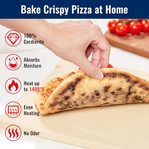 Pizza Stone 12"x12" Square Pizza Stone for Oven Grill BBQ