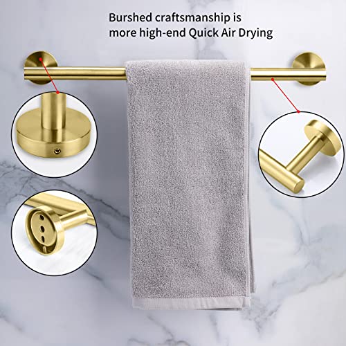 2 Pieces Brushed Gold Bathroom Towel Bar