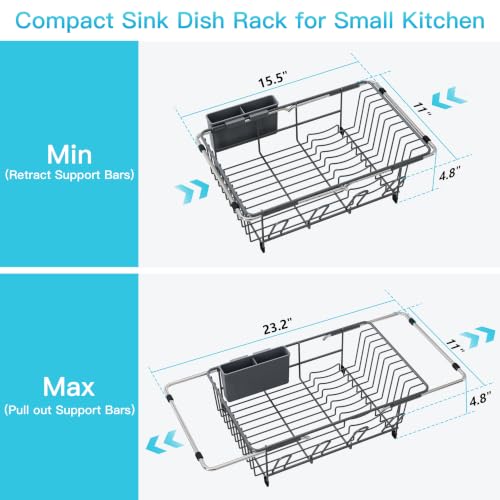 Gray Dish Drying Rack in Sink