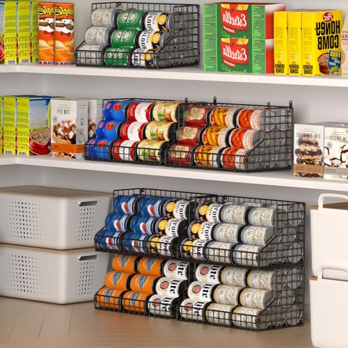 4 Pack Stackable Can Rack Organizer for Pantry Storage (4 Count)