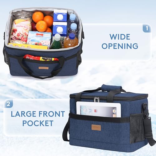 Cooler Bag 30 Cans Collapsible and Insulated Large Lunch Bag Leakproof Soft Cooler Portable for Camping
