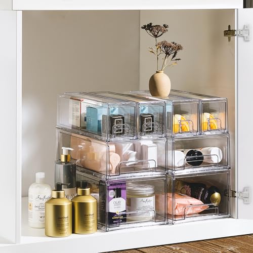 Clear Stackable Storage Drawers for Refrigerator