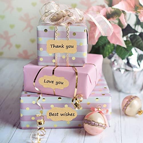 Fancy Shape Kraft Label Stickers (192 Count)