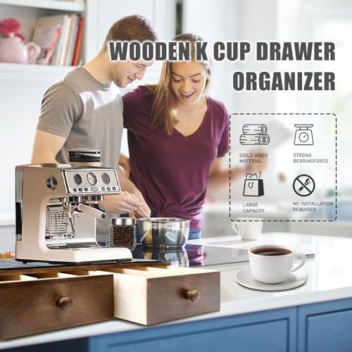 Coffee Pod Holder Storage Wooden Organizer for Countertop