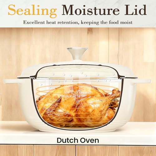6QT Enameled Cast Iron Dutch Oven with Lid