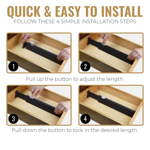 Adjustable Drawer Dividers 8 Pack (8 Count)