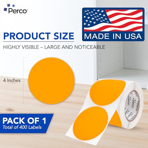 Neon Orange Round Circle Dot Sticker 4