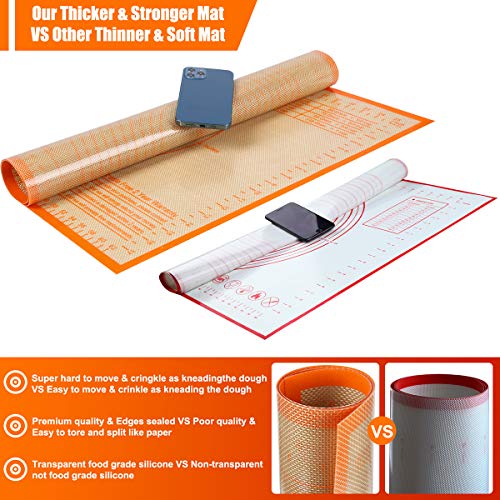 Silicone Pastry Mat 28X20 inch Baking Mat for Rolling Dough