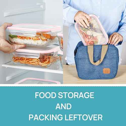 5 Pack 35oz Glass Food Storage Containers with Lids (5 Count)