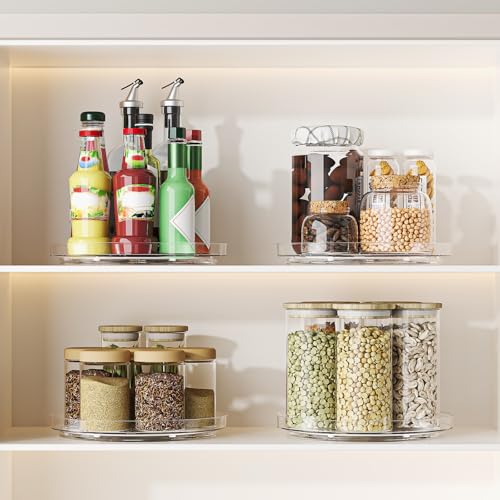4 Pack 9 Inch Clear Lazy Susan Turntable Organizer (4 Count)