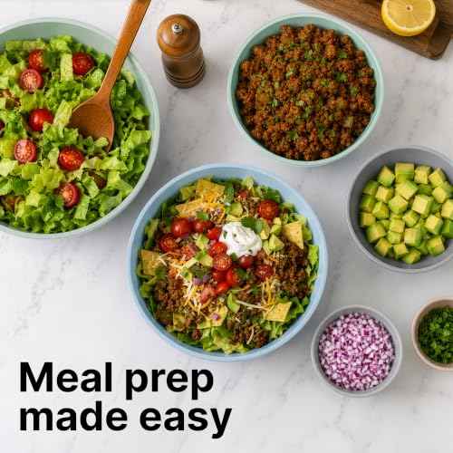 12 Piece Plastic Nesting Mixing Bowl Set