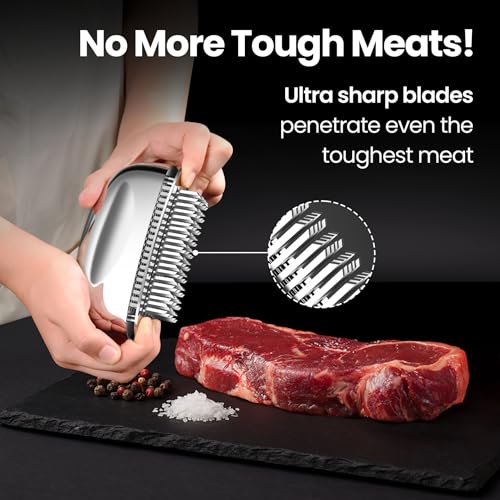 Meat Tenderizer Tool with 60 Stainless Steel Sharp Needles