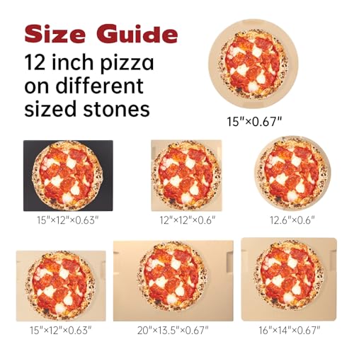 Pizza Stone 15" Round Pizza Stone for Oven Grill BBQ