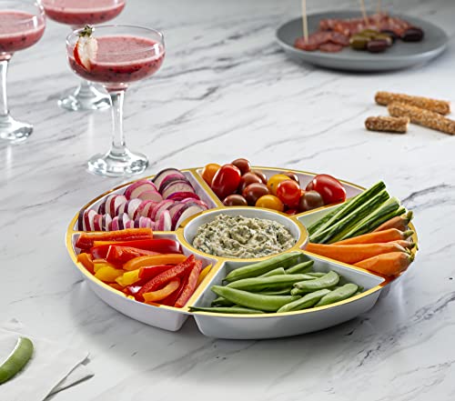 6 Sectional Round Plastic Serving Tray