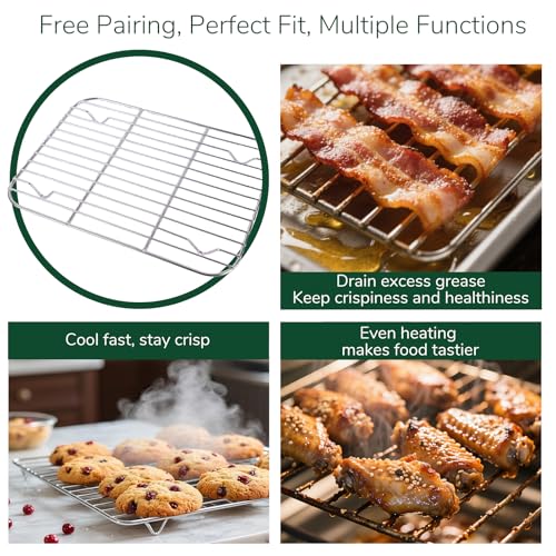 18 0 Stainless Steel Baking Sheet with Cooling Rack