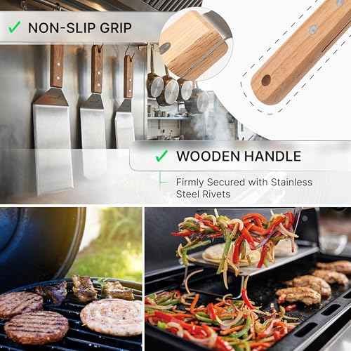 Professional Metal Spatula with Wooden Handle