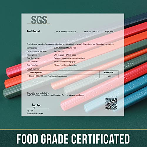 Chopsticks GLAMFIELDS 5 Pairs Premium Reusable Multicolour Chopsticks for Sushi Japanese Matte Anti