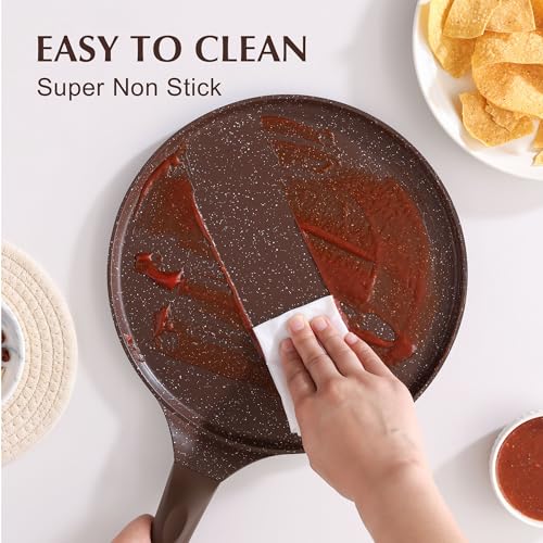 12 Inch Nonstick Crepe Pan Granite Coating Pancake Pan Brown