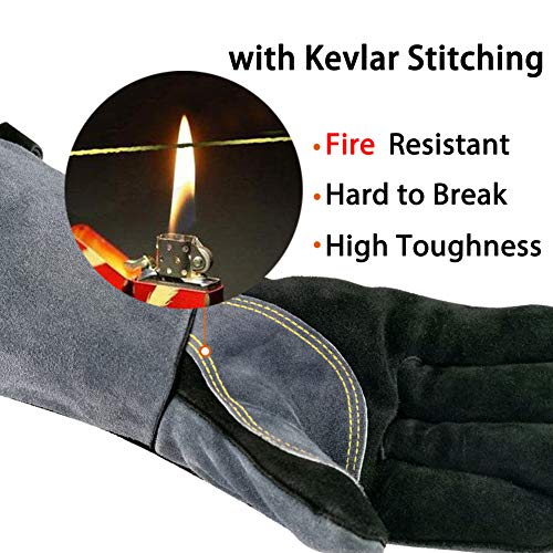 16 In,932℉,Welding Gloves,Fireplace Glove,Fire & Heat Resistant,XXL