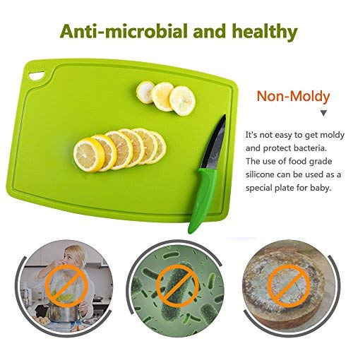 Extra Large Thick Silicone Cutting Board 14.6'' x 10.43'' Chopping Board Flexible Cutting Mats Dishwasher Safe (5 Count)