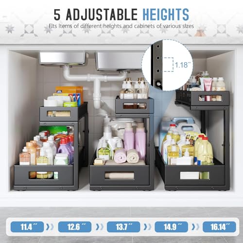 2 Pack 20.47IN Depth Under Sink Storage Organizer (2 Count)