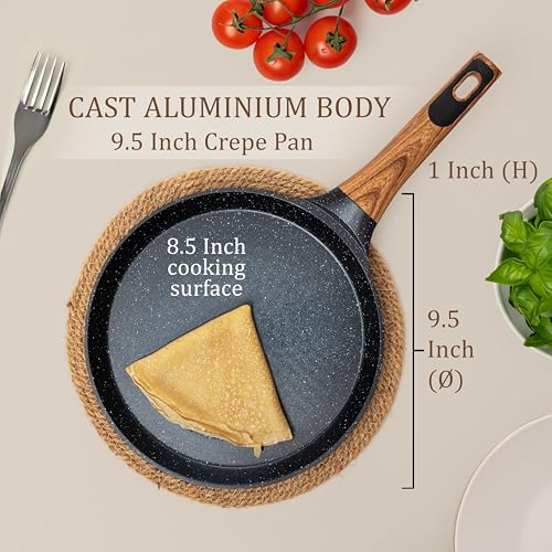 9.5 Inch Nonstick Crepe Pan with Spreader