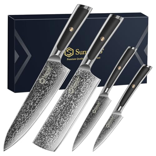Damascus Kitchen Knife Set 4 Piece (4 Count)