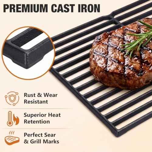 15" Cast Iron Grill Grates for Weber Spirit 200 Side Control