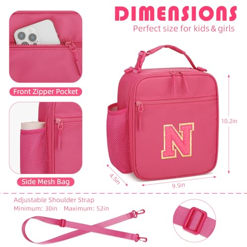 Initial Insulated Lunch Bag for Girls Kids