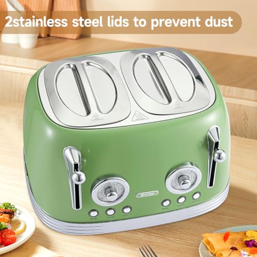 4‑Slice Retro Green Toaster Model TR03