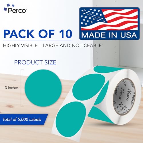 Teal Perforated Round Circle Dot Sticker 3 (10 Count)