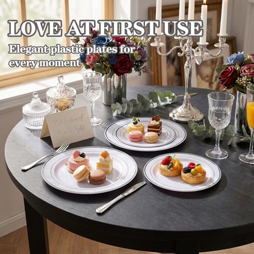 102 Pcs Silver Plastic Plates (51 Count)