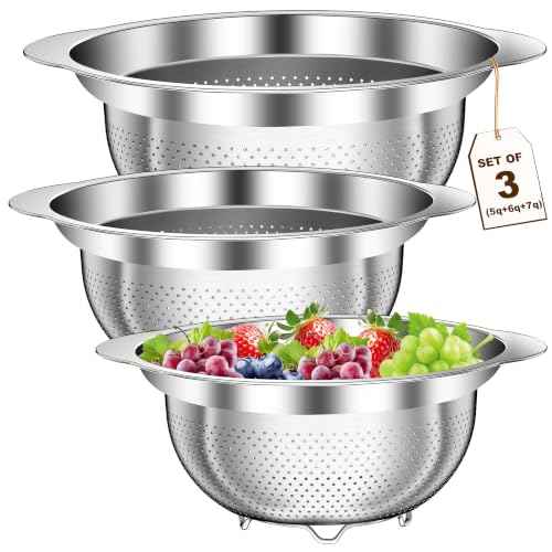 Large Strainers and Colanders (3 Count)