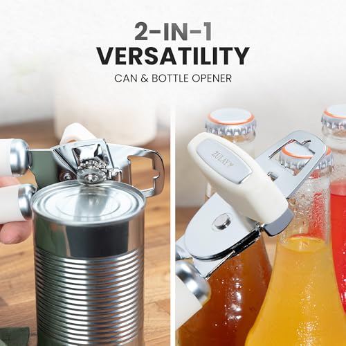 Heavy Duty Stainless Steel Can Opener Manual with Bottle Opener