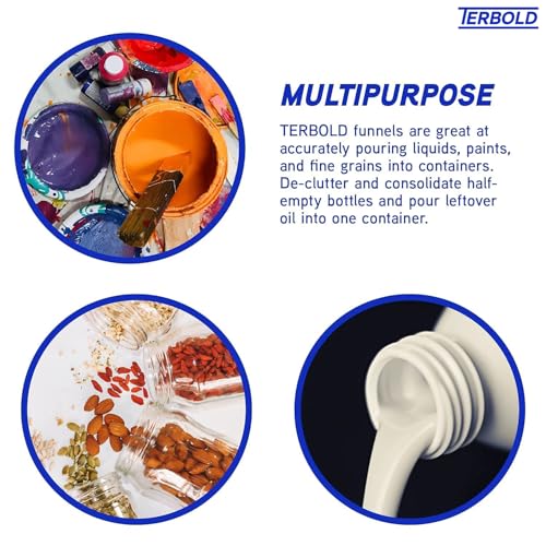 4pc Funnel Nesting Set in BPA Free Plastic for Kitchen Cooking