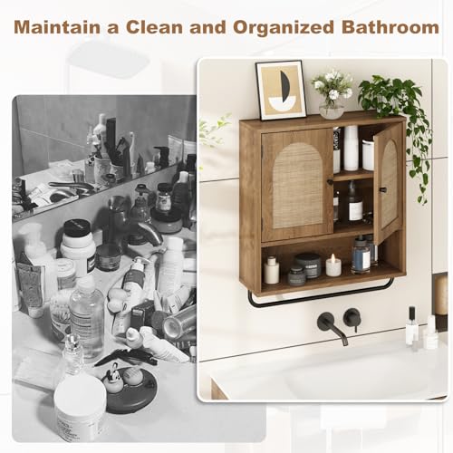 Rattan Bathroom Wall Cabinet