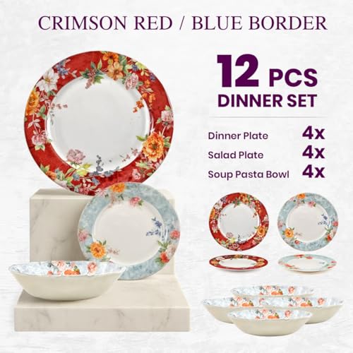 12 Piece Porcelain Dinnerware Set for 4