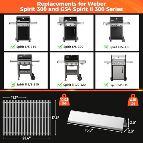 Grill Replacement Parts for Weber Spirit 300 & GS4 Spirit II 300 Grill