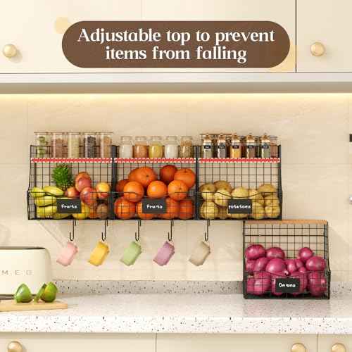 4 Pack Fruit Basket for Kitchen with Lid (4 Count)