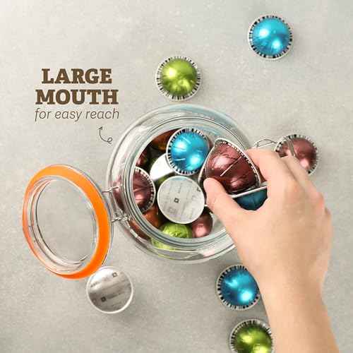 Large 1 Gallon Glass Mason Jar with Hinged Lids