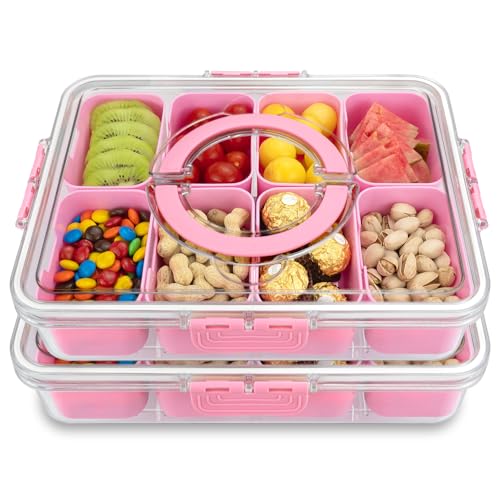 Divided Serving Tray with Lid and Handle (2 Count)