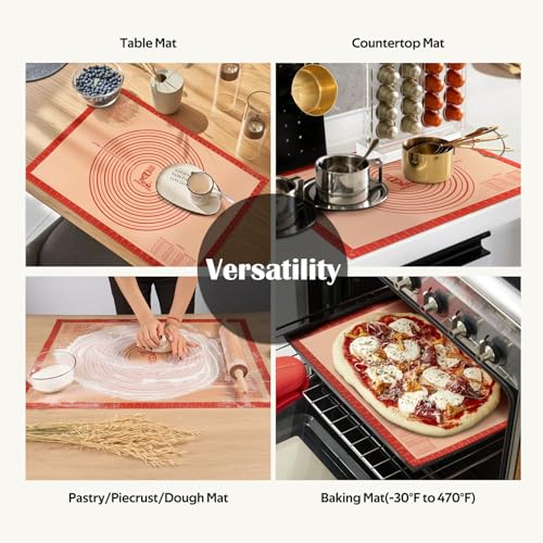 Non slip Silicone Pastry Mat Extra Large Measurements 36''x 24'' Baking Mat